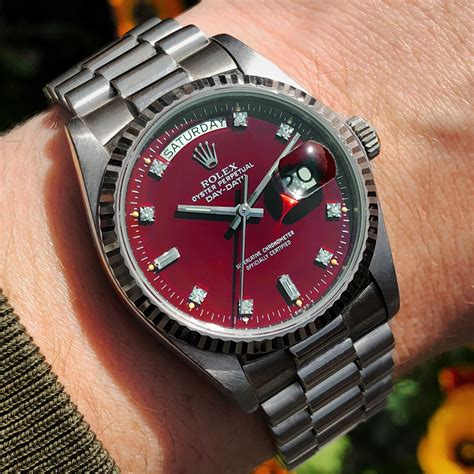 rolex oxblood dial day-date|ROLEX, DAY.